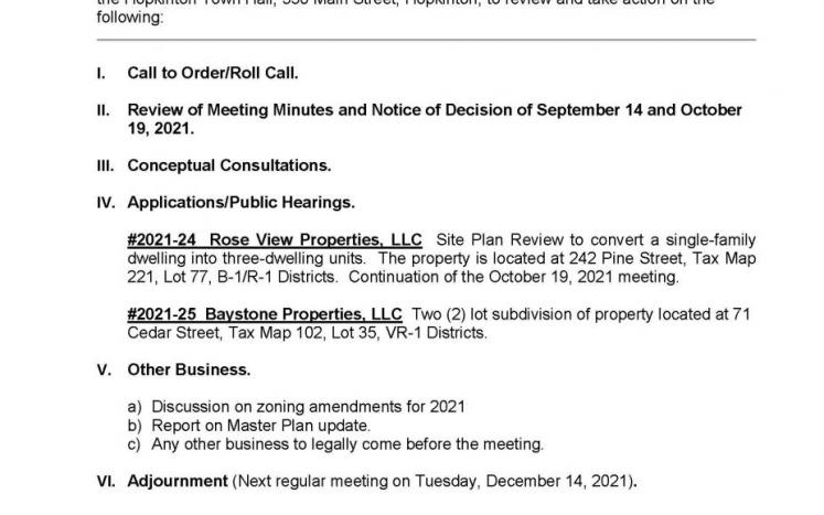 PB Notice of Meeting/Agenda