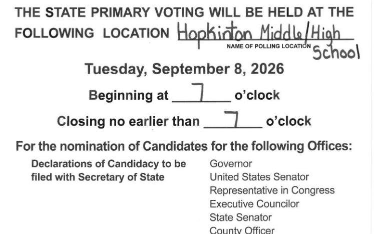 NH State Primary - Notice to Voters