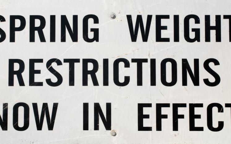 Road Weight Limits in Effect